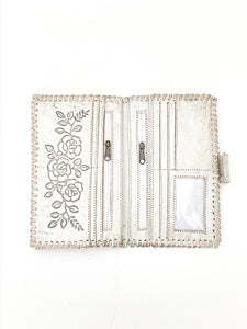 Desert Rose Leather Wallet - Vintage White