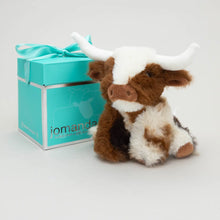 Load image into Gallery viewer, PRE - ORDER Texas Longhorn Highland Cream Brown Mini Soft Toy Cow 11cm