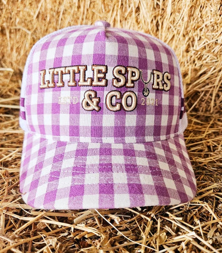 Little Spurs & Co - Purple Gingham Toddler Cap