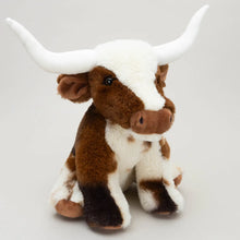 Load image into Gallery viewer, PRE-ORDER Texas Longhorn Highland Cream Large Brown Cow Soft Toy -30cm