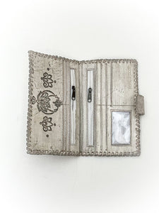 Cosmic Love Leather Wallet - Vintage White