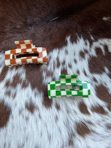 Gingham Hair Claw