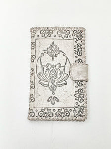 Cosmic Love Leather Wallet - Vintage White