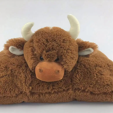 PRE-ORDER Highland Cow Sofa Tidy Soft Toy Plush Brown - 26X24CM