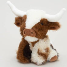 Load image into Gallery viewer, PRE - ORDER Texas Longhorn Highland Cream Brown Mini Soft Toy Cow 11cm