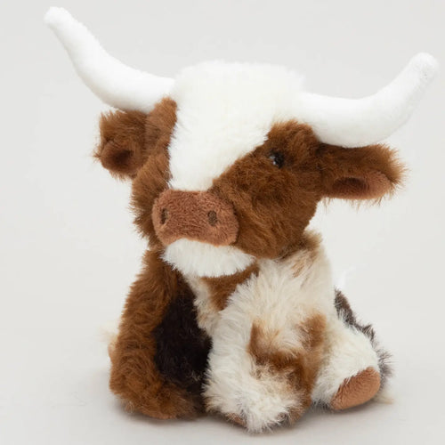 PRE - ORDER Texas Longhorn Highland Cream Brown Mini Soft Toy Cow 11cm