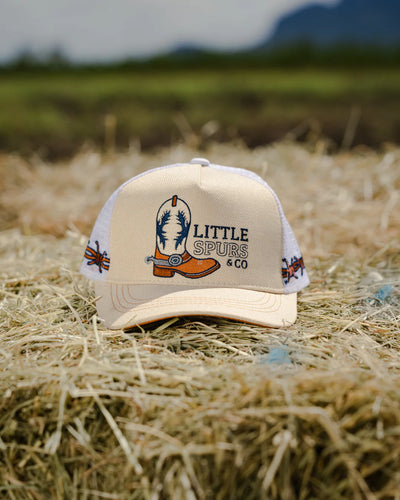 Little Spurs & Co - Cream Linen Toddler Cap