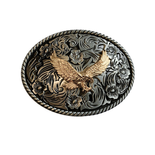 OVAL EAGLE FILGREE BELT BUCKLE