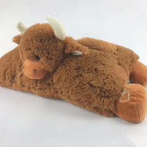 PRE-ORDER Highland Cow Sofa Tidy Soft Toy Plush Brown - 26X24CM