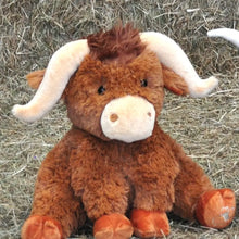 Load image into Gallery viewer, PRE-ORDER Horny Highland Cow Plush Brown Large Soft Toy 30cm