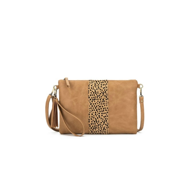 Narina Natural Leopard Crossbody/Clutch