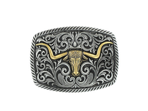 SILVER FILGREE LONGHORN BUCKLE