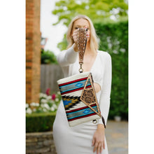 Load image into Gallery viewer, Tooling Leather Wristlet - Tan