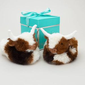 Texas Longhorn Highland Cow Plush Baby Slippers House Shoes