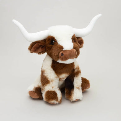 PRE-ORDER Texas Longhorn Highland Cream/Brown Soft Toy Cow - 23cm