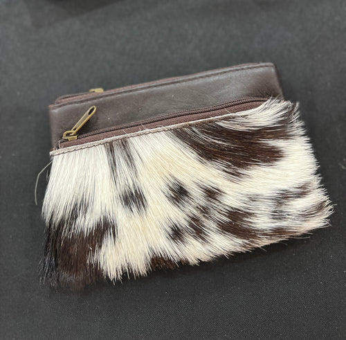 Double Zipper Cowhide Clutch - Alaska