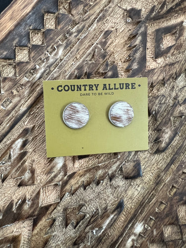 16MM COWHIDE STUDS - TAN/WHITE