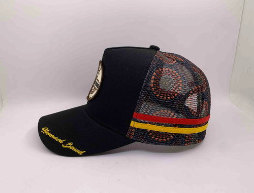 Homeward Bound Medium Profile Indigenous Gulf Country Trucker Cap - Black