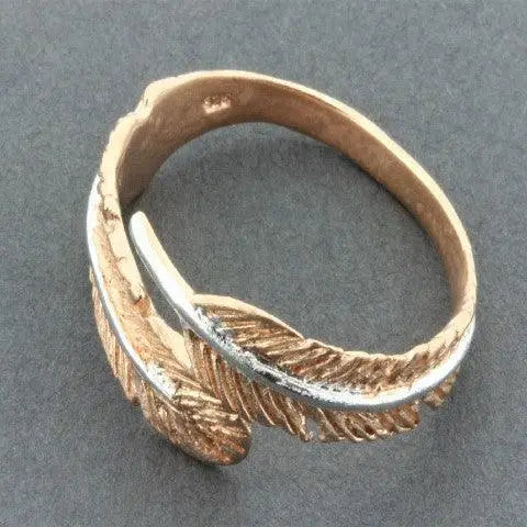 Spiral Fern Ring - Rose Gold & Oxidized (Adjustable in Size)