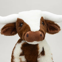 Load image into Gallery viewer, PRE-ORDER Texas Longhorn Highland Cream Large Brown Cow Soft Toy -30cm