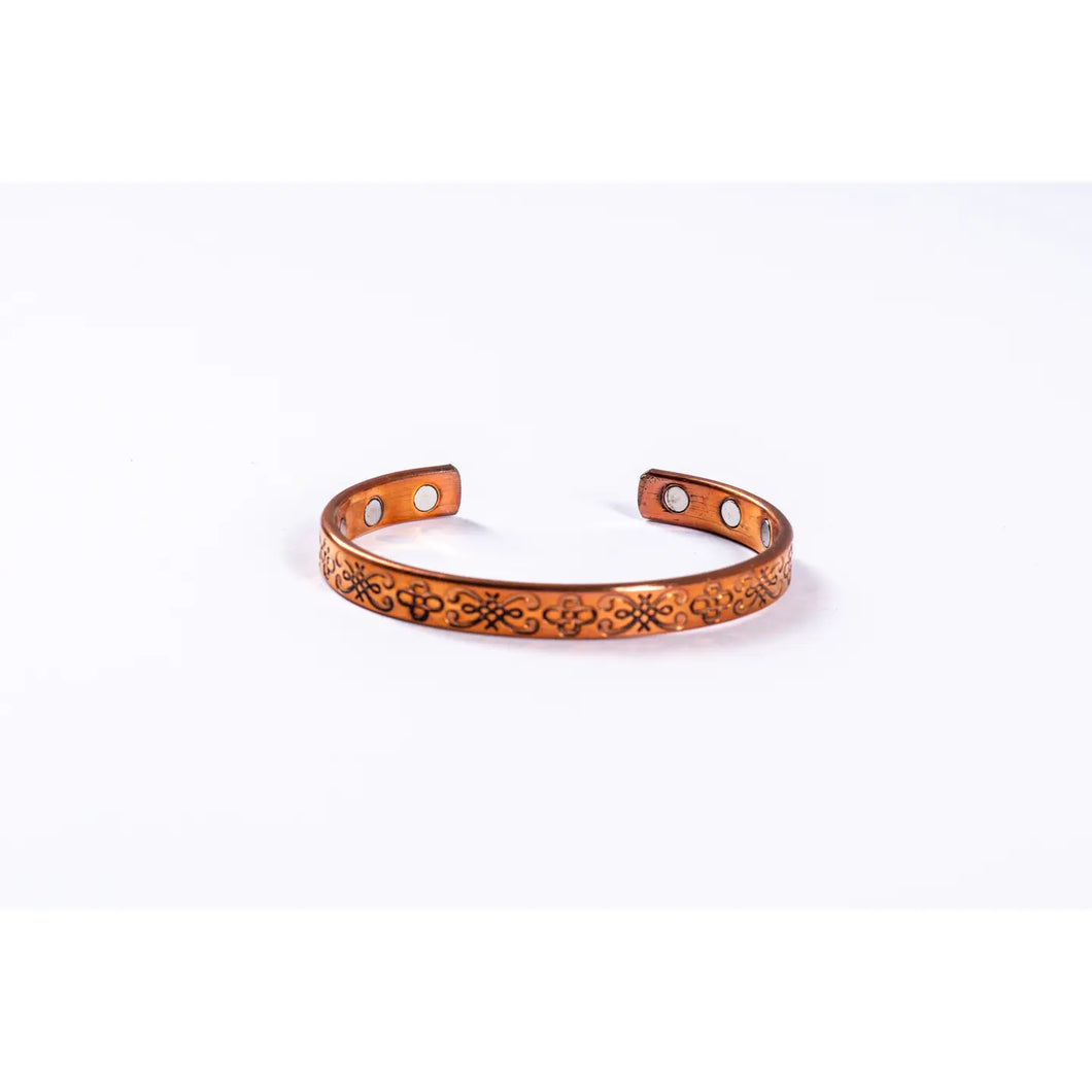 Copper Magnetic Bracelet- Air, Hand-Carved