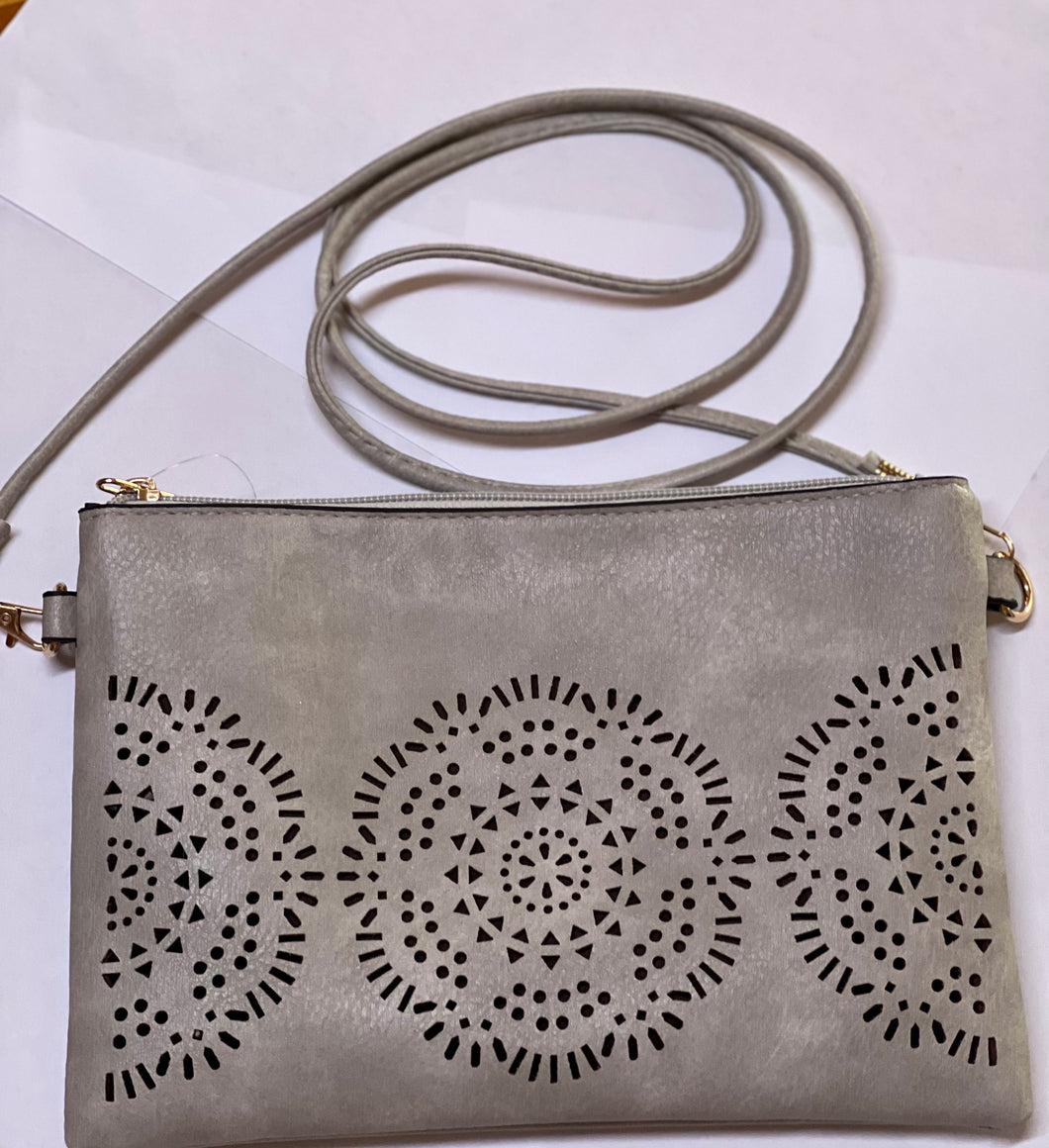 Filigree Crossbody Bag - Grey