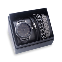 Load image into Gallery viewer, Men&#39;s Republic Men&#39;s Republic Watch set with 3 Bracelet - Gun Metal