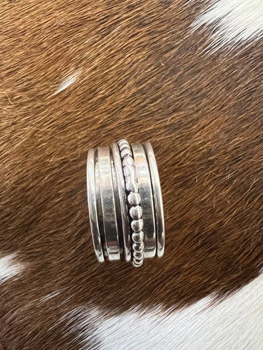 Silver Thick Spinner Ring Size 8