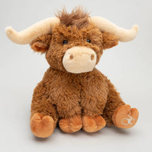 Load image into Gallery viewer, PRE-ORDER Horny Highland Cow Plush Brown Medium Soft Toy - 23cm