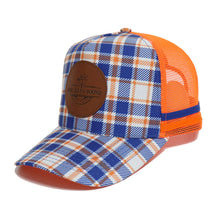 Load image into Gallery viewer, Homeward Bound Gulf Country Trucker cap - Orange/Navy Check