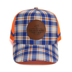 Homeward Bound Gulf Country Trucker cap - Orange/Navy Check