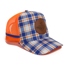 Load image into Gallery viewer, Homeward Bound Gulf Country Trucker cap - Orange/Navy Check