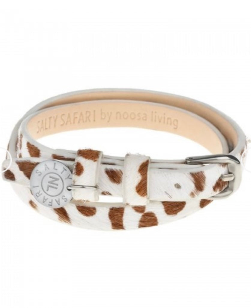 Leather Wrap - Cheetah Textured Leather Silver