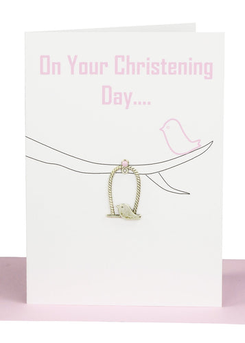 Christening Greeting Card – Pink