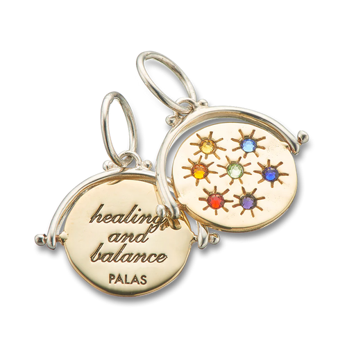 Chakra healing and balance spinner charm - Palas Jewellery