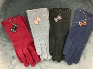 IVYS - faux leather bow gloves