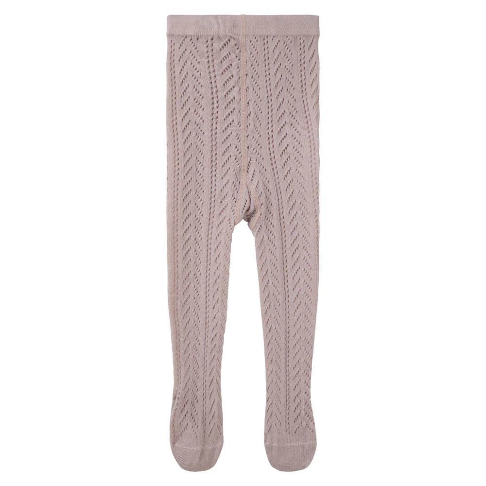 TEXTURED KNIT TIGHTS - DUSTY PINK