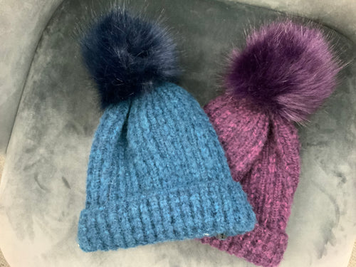 Wooly Pom Pom beanie