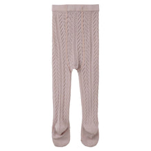 Load image into Gallery viewer, TEXTURED KNIT TIGHTS - DUSTY PINK