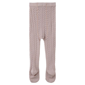 TEXTURED KNIT TIGHTS - DUSTY PINK