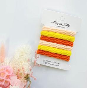 Metal free Textured Hair ties 4cm (Thick) - Autumn