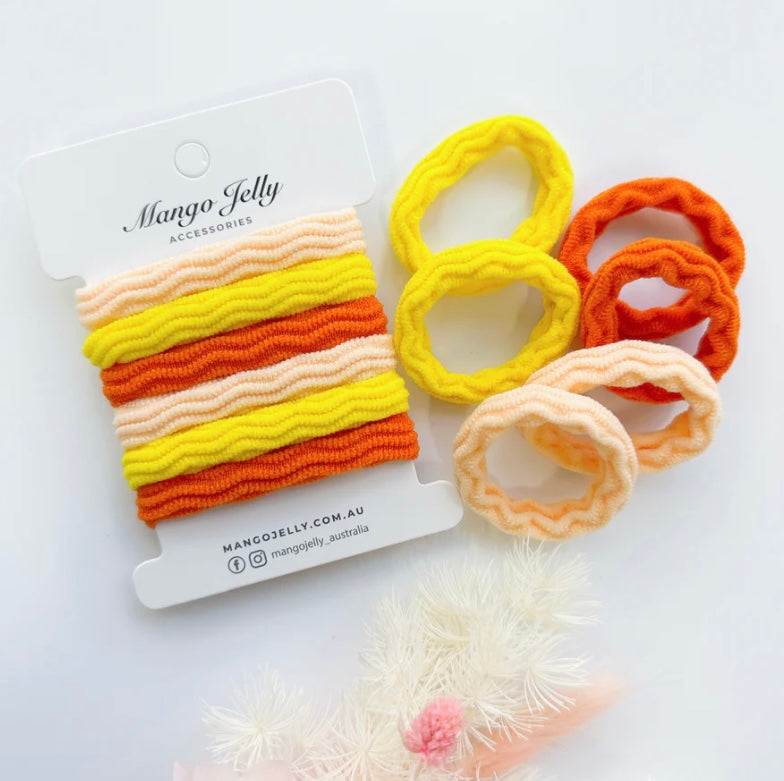 Metal free Textured Hair ties 4cm (Thick) - Autumn