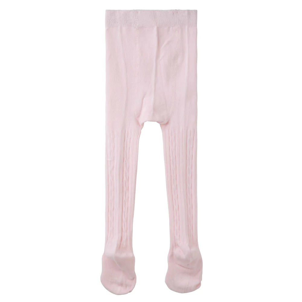 BABY CABLE KNIT TIGHTS - PINK