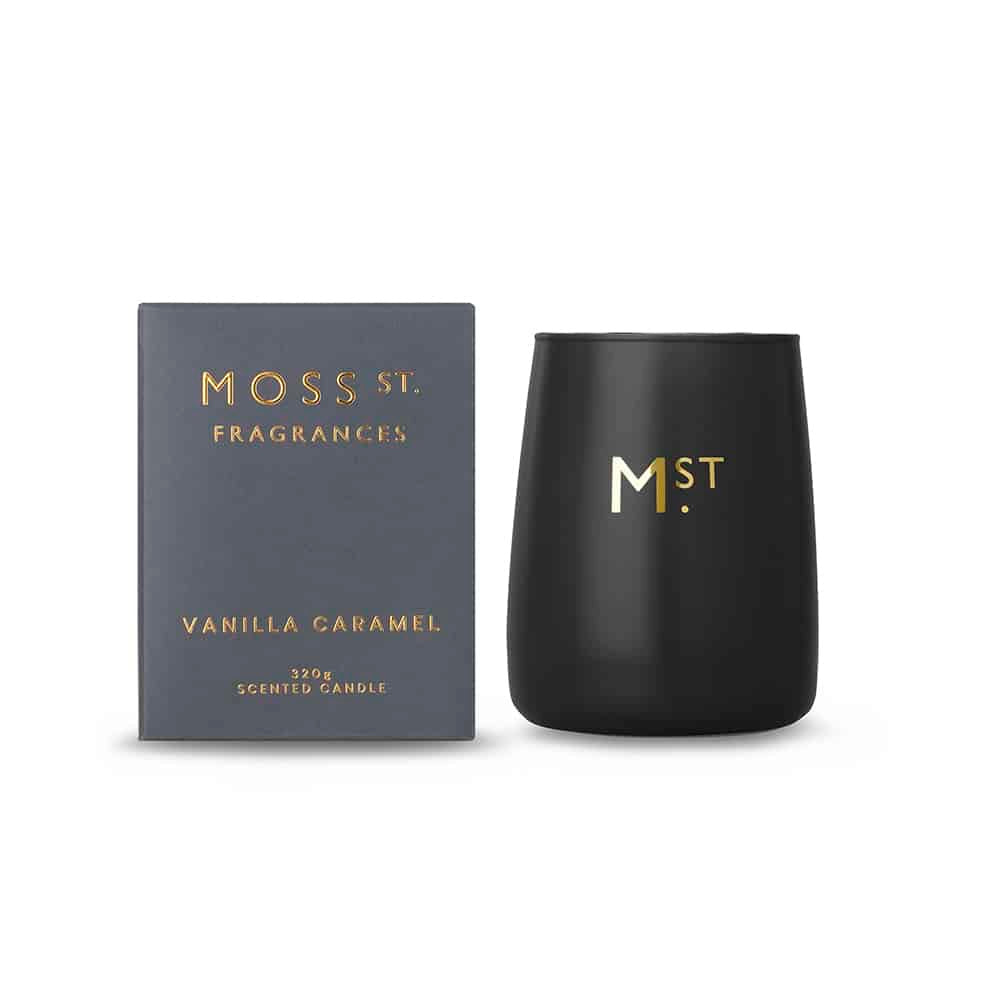 MOSS STREET - VANILLA CARAMEL SCENTED SOY CANDLE